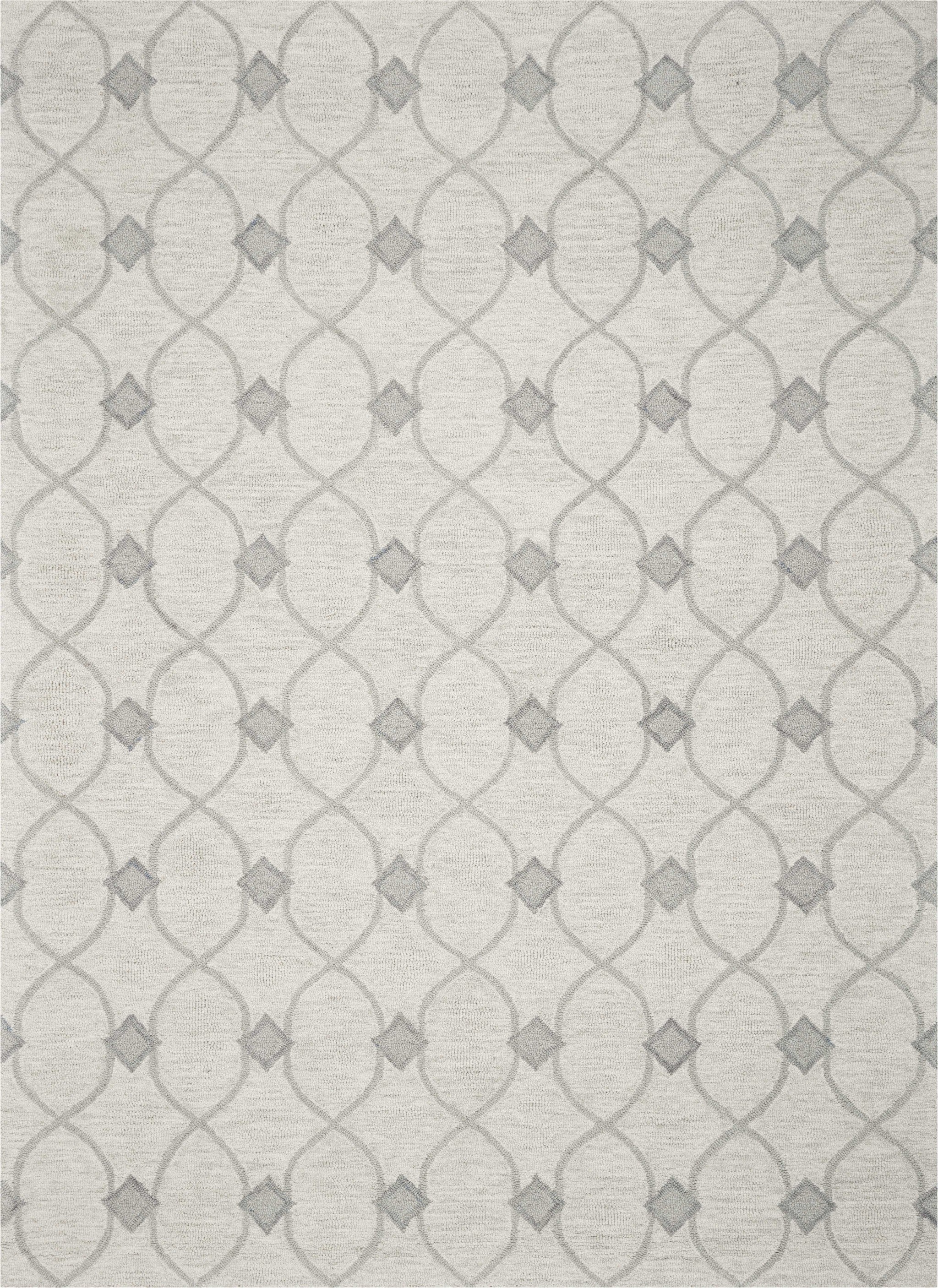2' X 4' Ivory Wool Quatrefoil Hand Tufted Area Rug