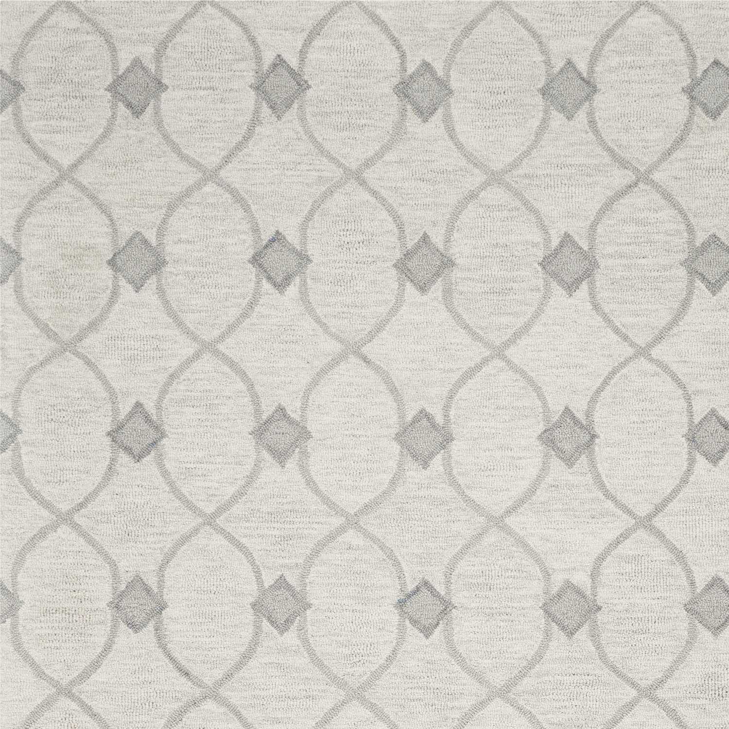 2' X 4' Ivory Wool Quatrefoil Hand Tufted Area Rug