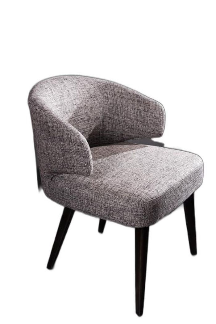 Gray And Black Upholstered Fabric Dining Side Chair