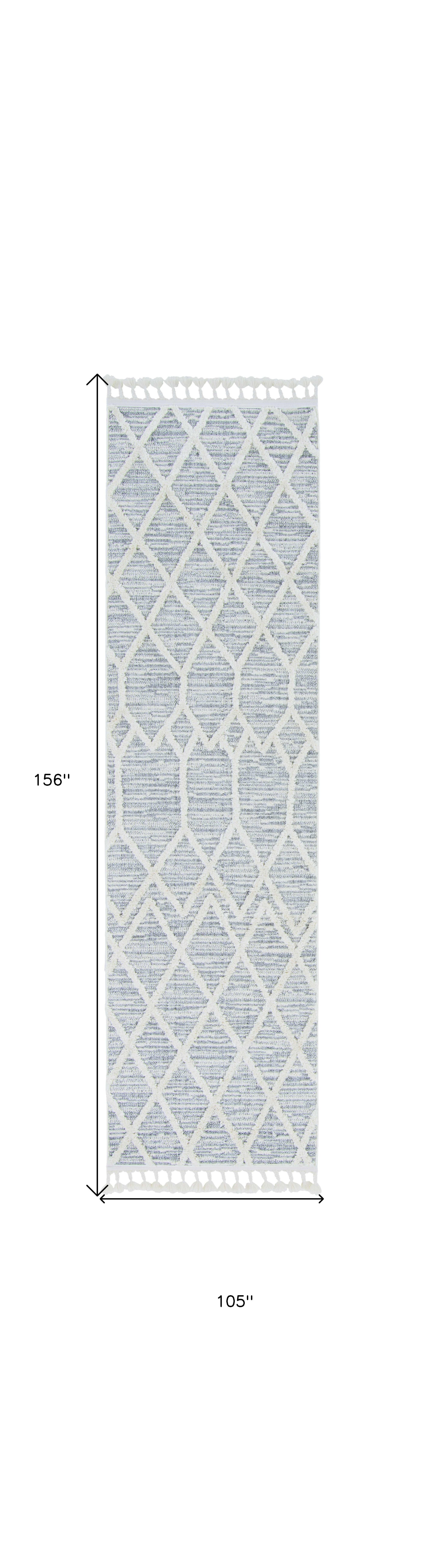 12'X15' Ivory Grey Machine Woven Geometric Indoor Area Rug