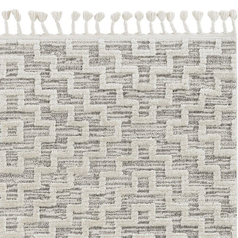 12' x 15' Gray and Ivory Geometric Area Rug