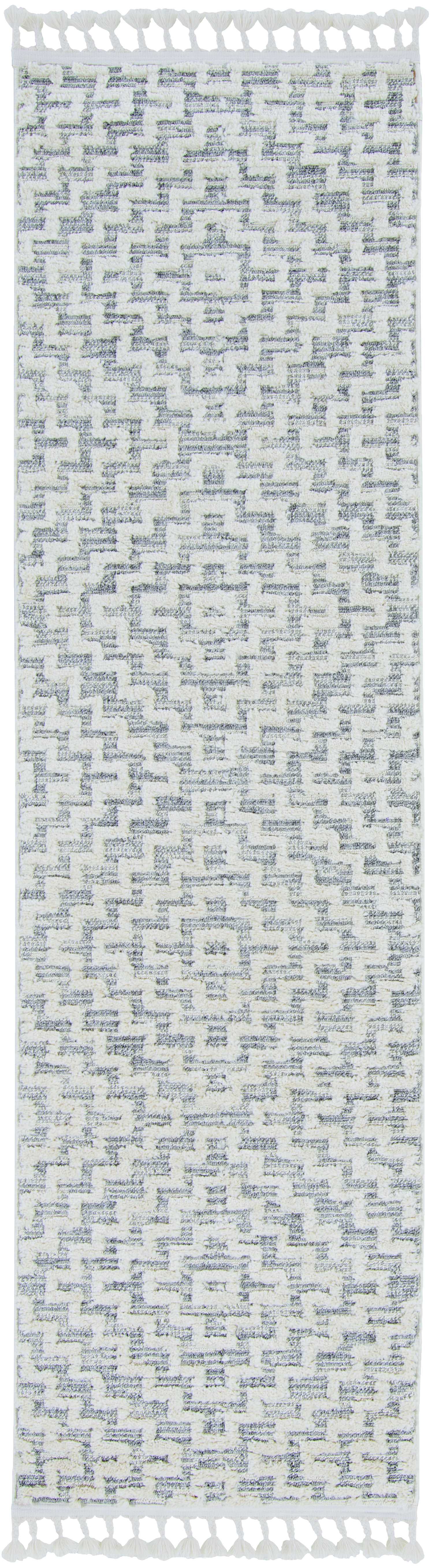 12' x 15' Gray and Ivory Geometric Area Rug