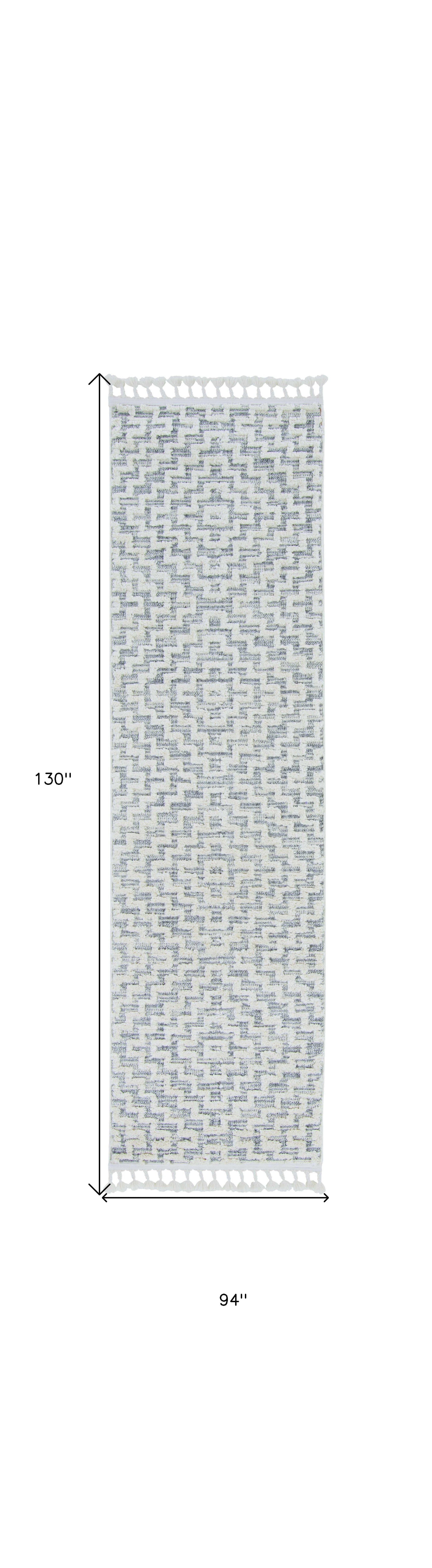 12' x 15' Gray and Ivory Geometric Area Rug