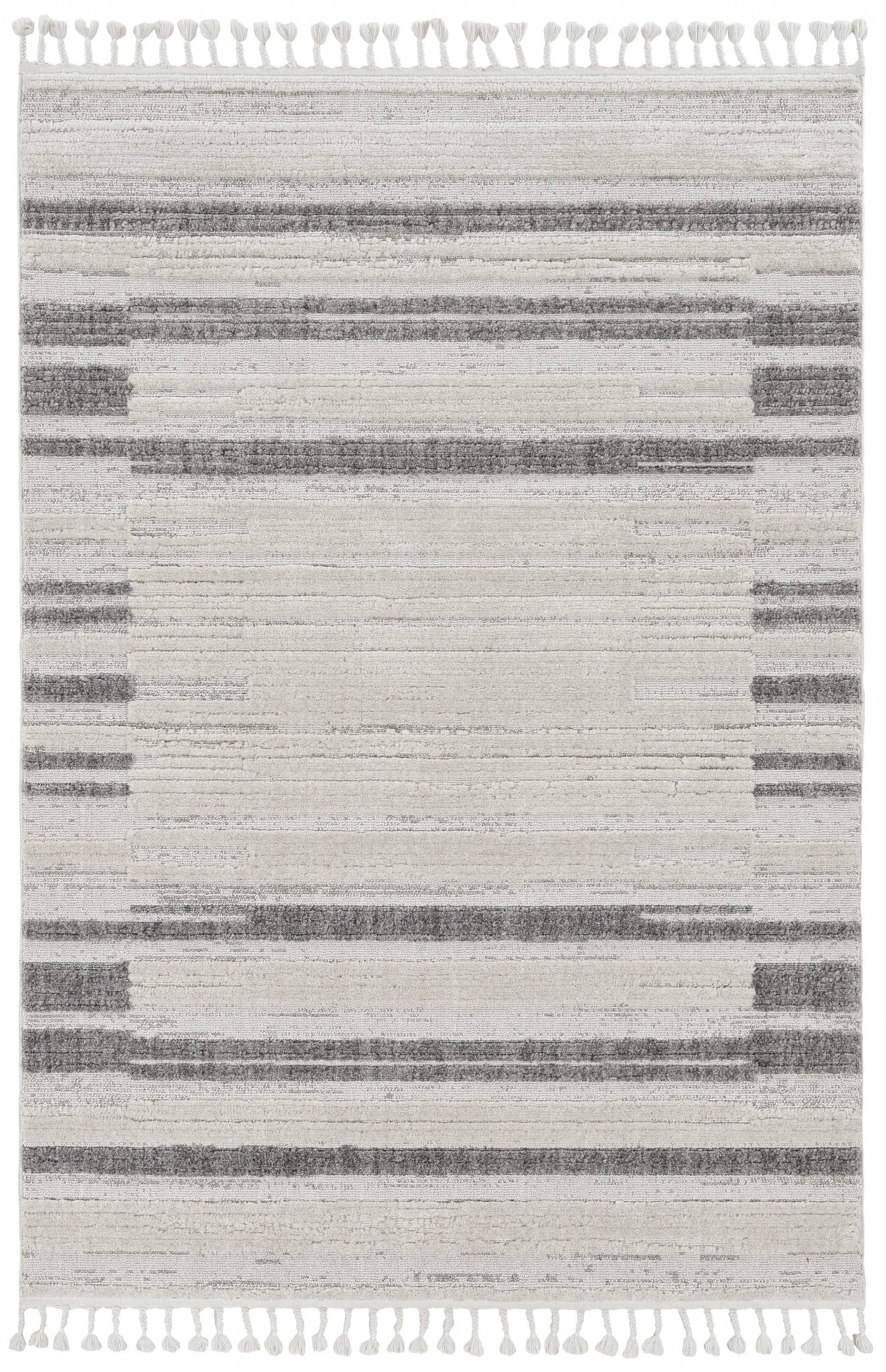 12' x 15' Gray and Ivory Abstract Area Rug