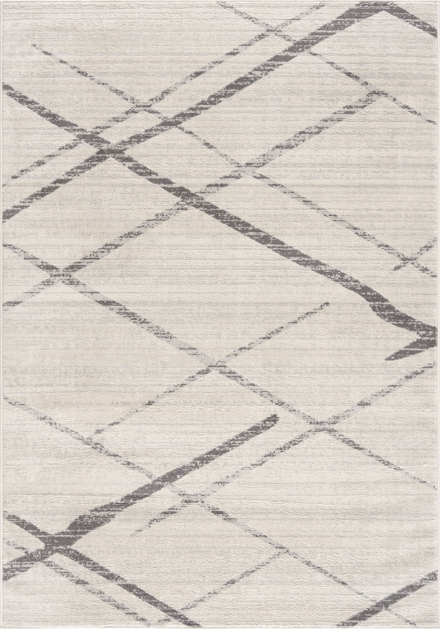 12' X 18' Gray Geometric Washable Non Skid Area Rug