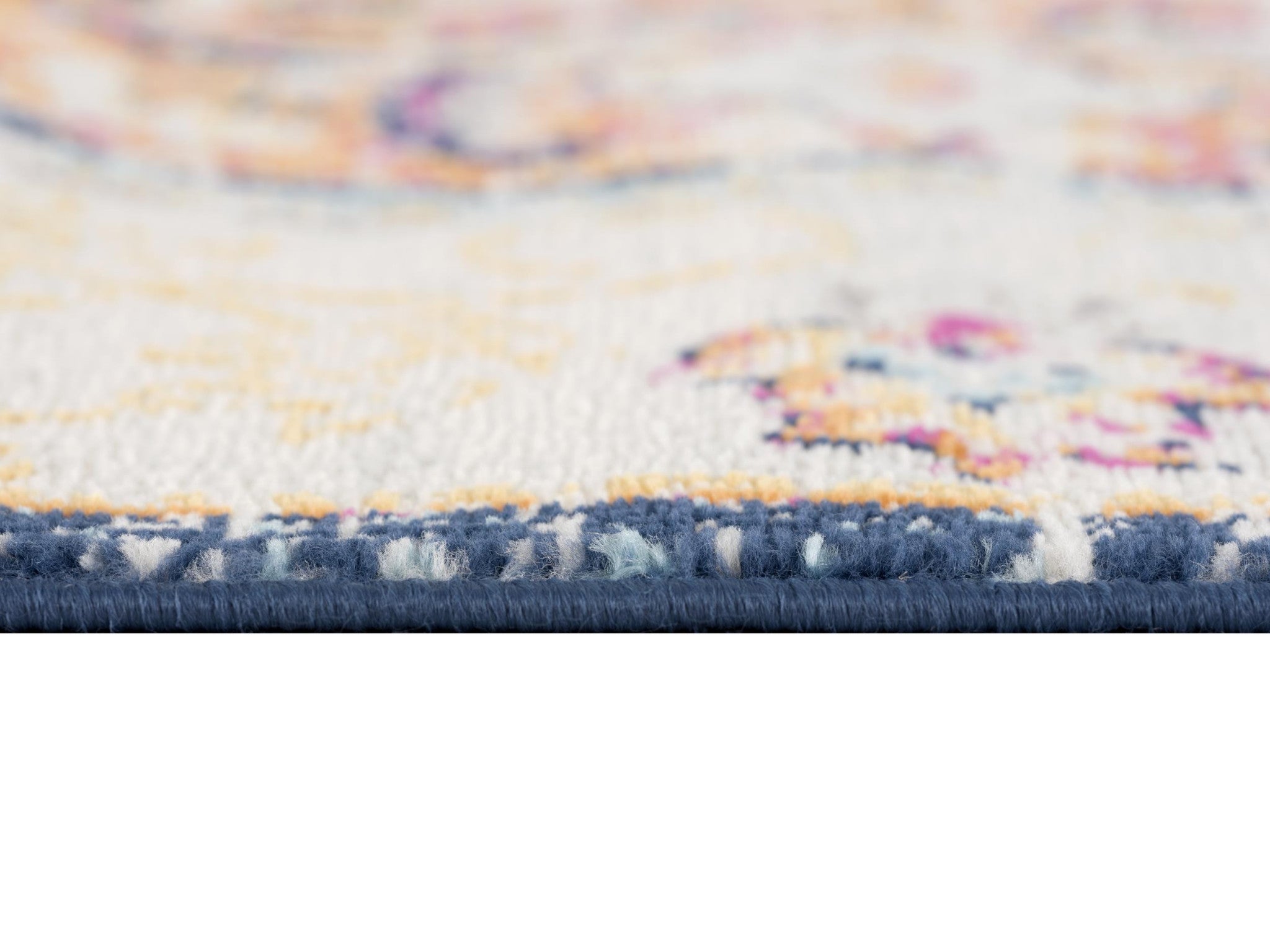 6' x 9' Blue and Beige Medallion Area Rug