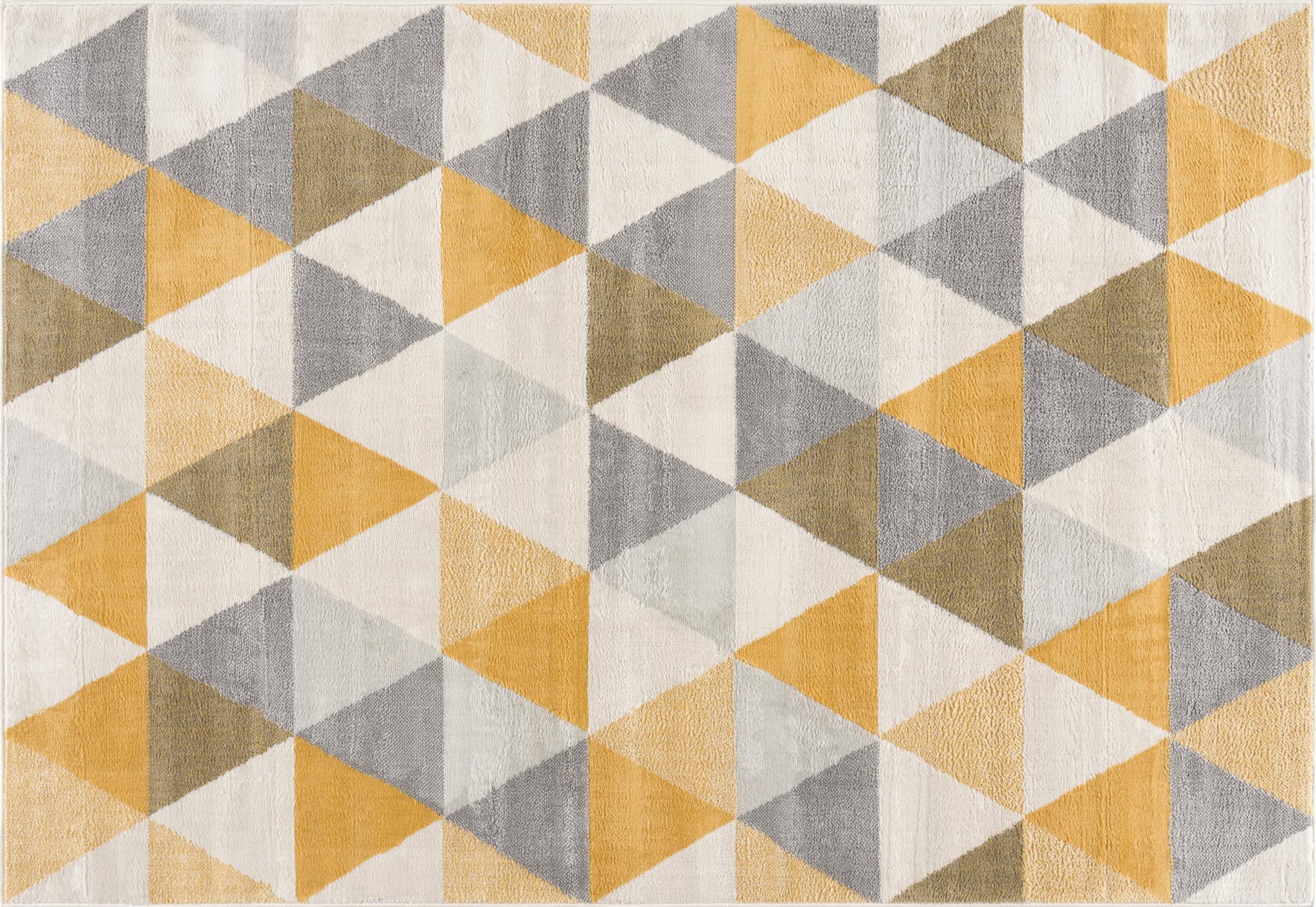 4' x 6' Yellow and Ivory Geometric Area Rug