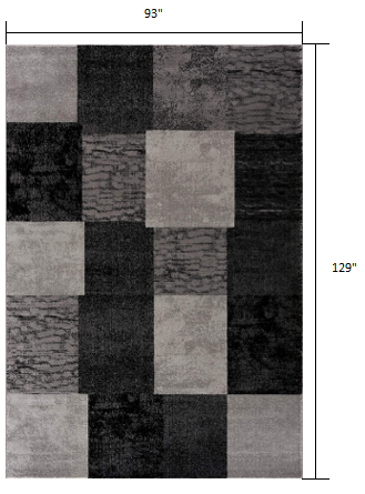 2’ X 4’ Gray Geometric Blocks Area Rug