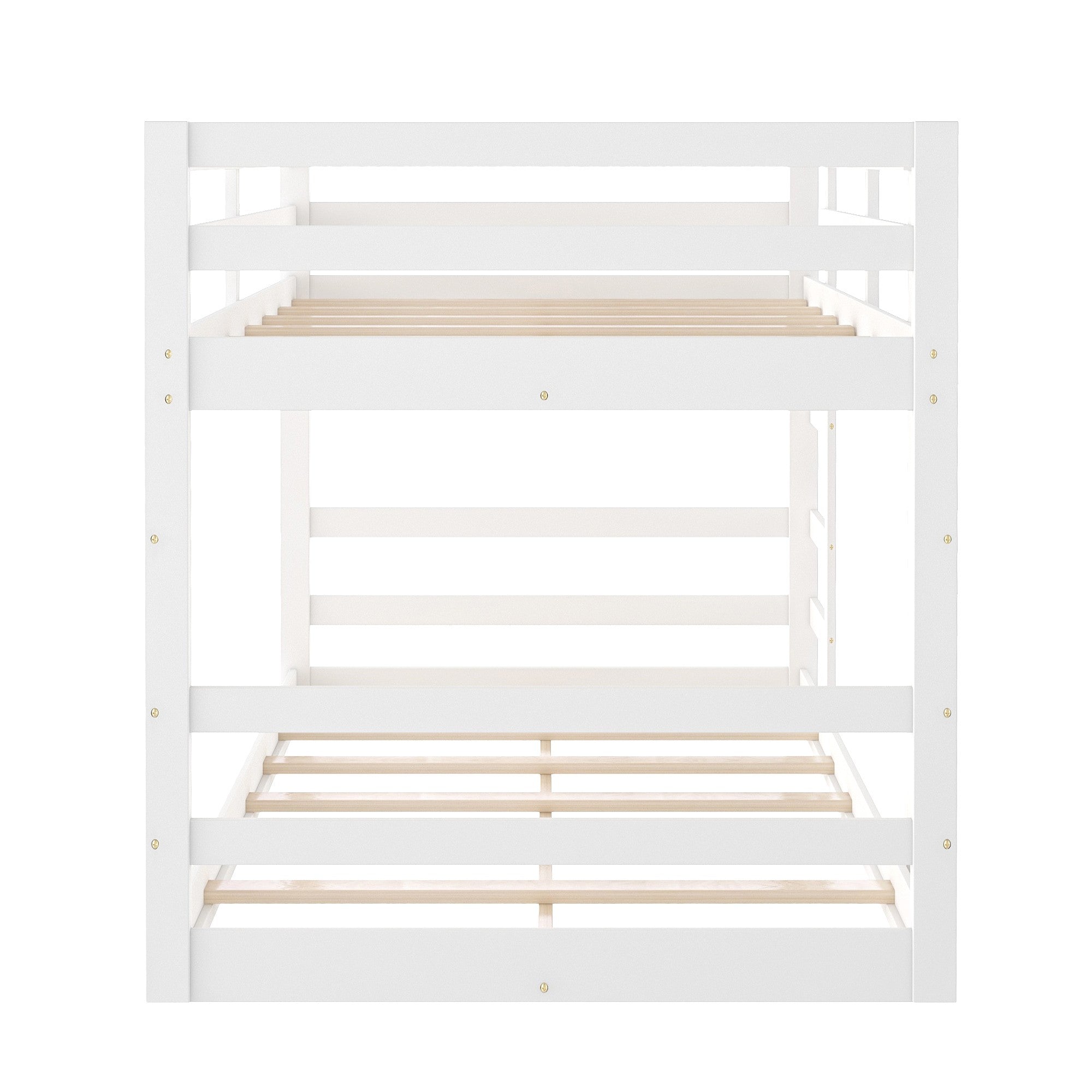 Pastel White Twin Over Twin Dual Ladder Bunk Bed