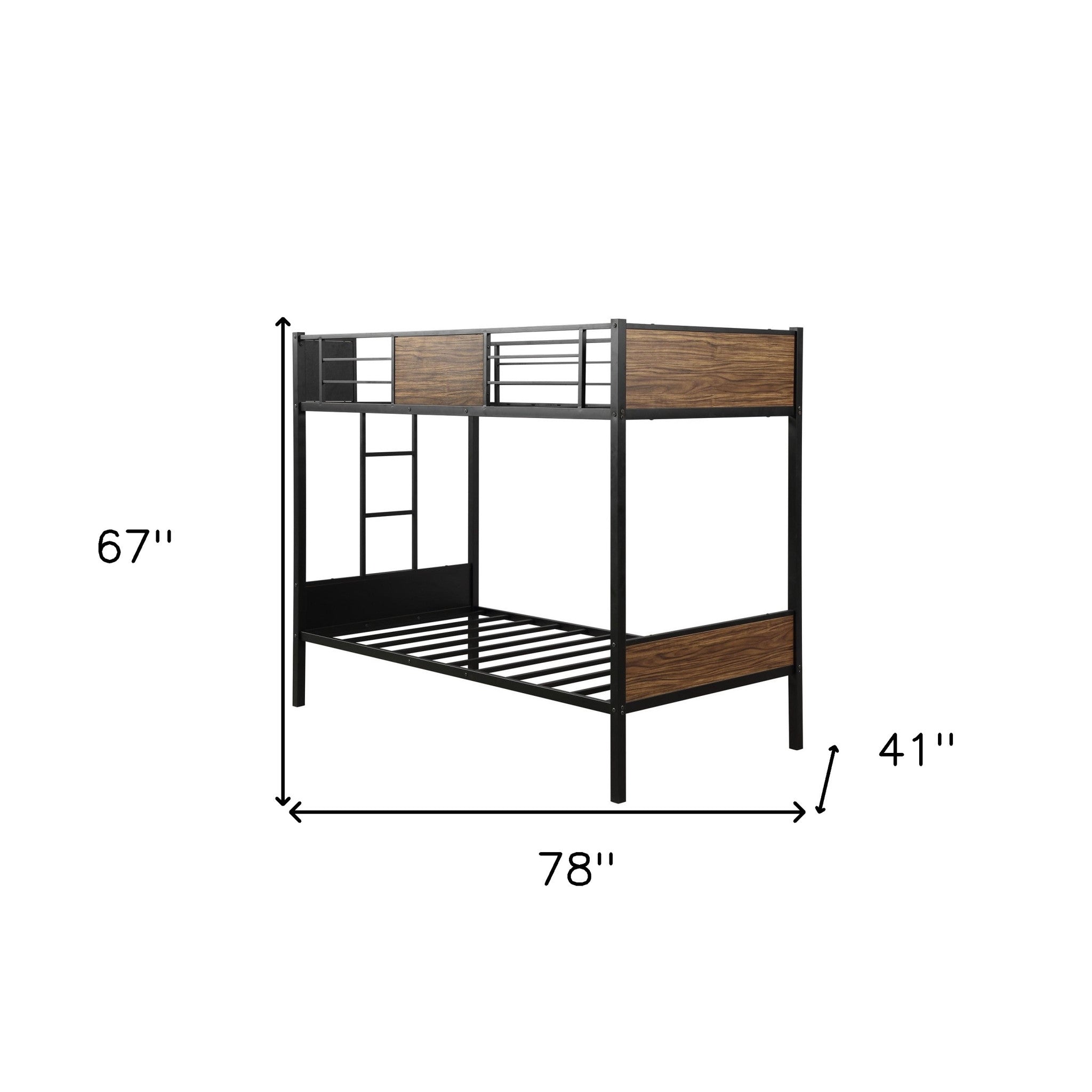 Black Brown Twin Over Twin Bunk Bed