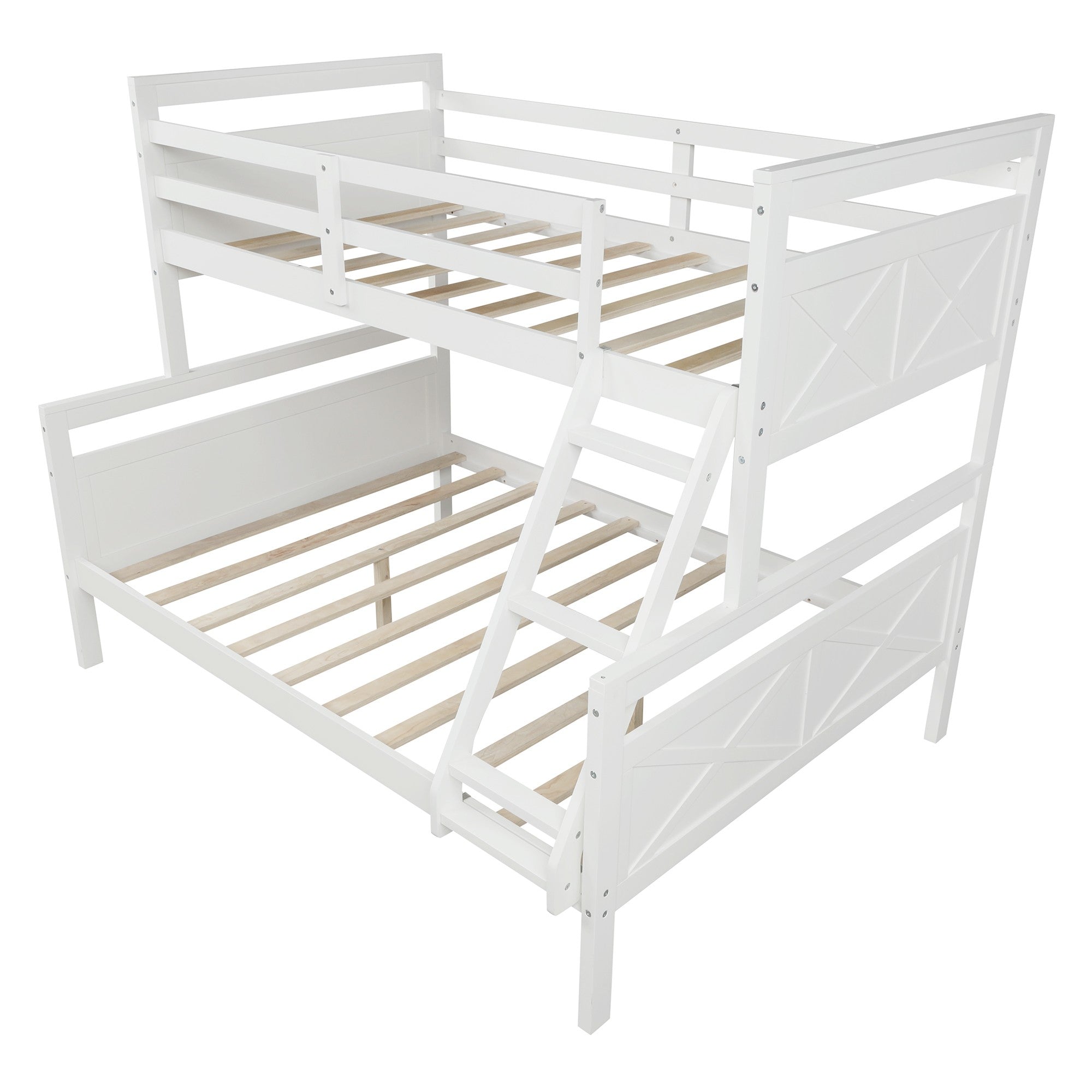 White Twin Over Full Size Bunk Bed