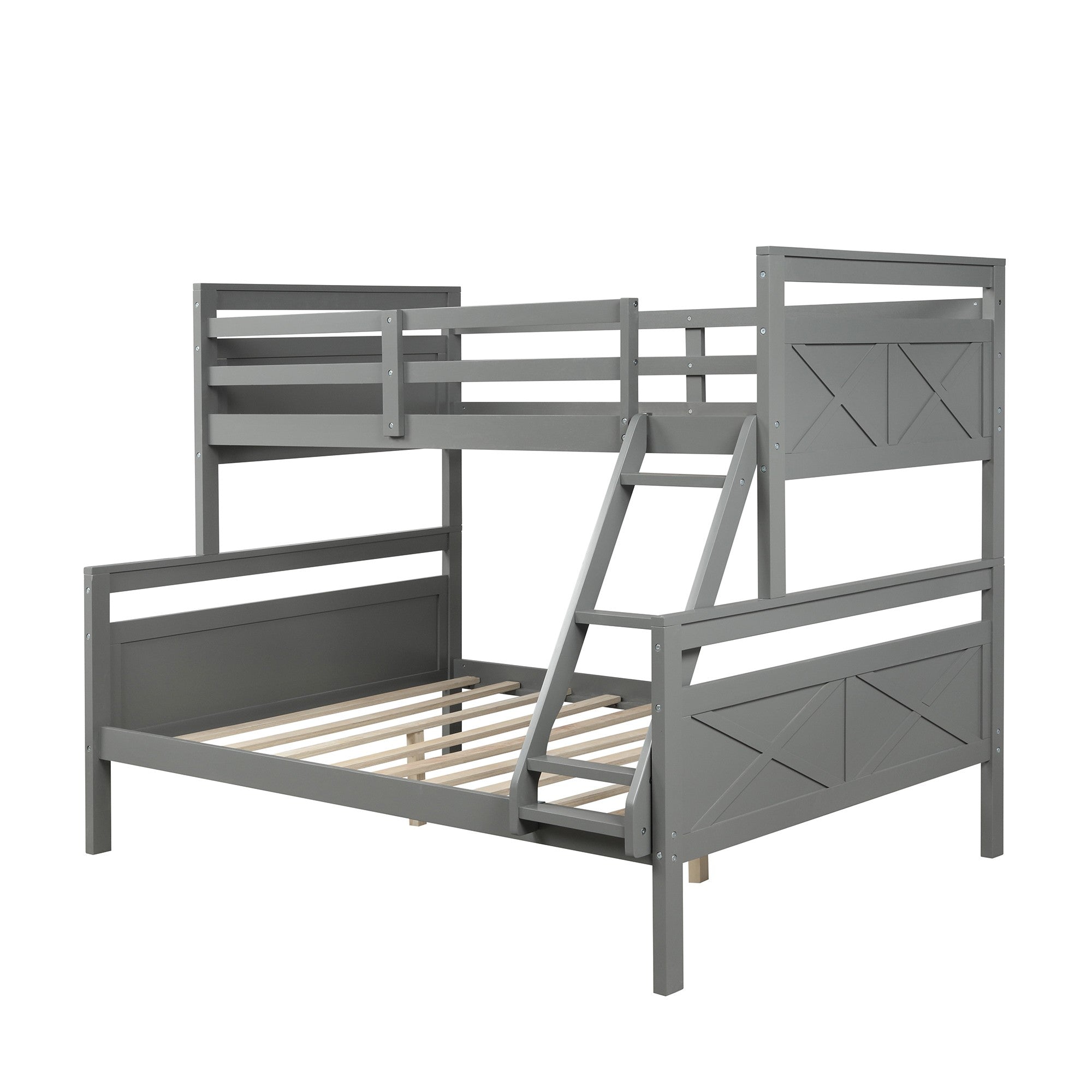 Gray Twin Over Full Size Bunk Bed