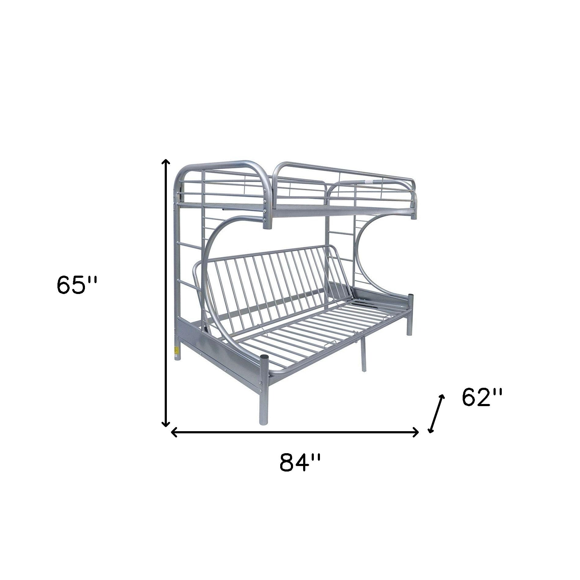 Silver Twin XL Over Queen Futon Bunk Bed