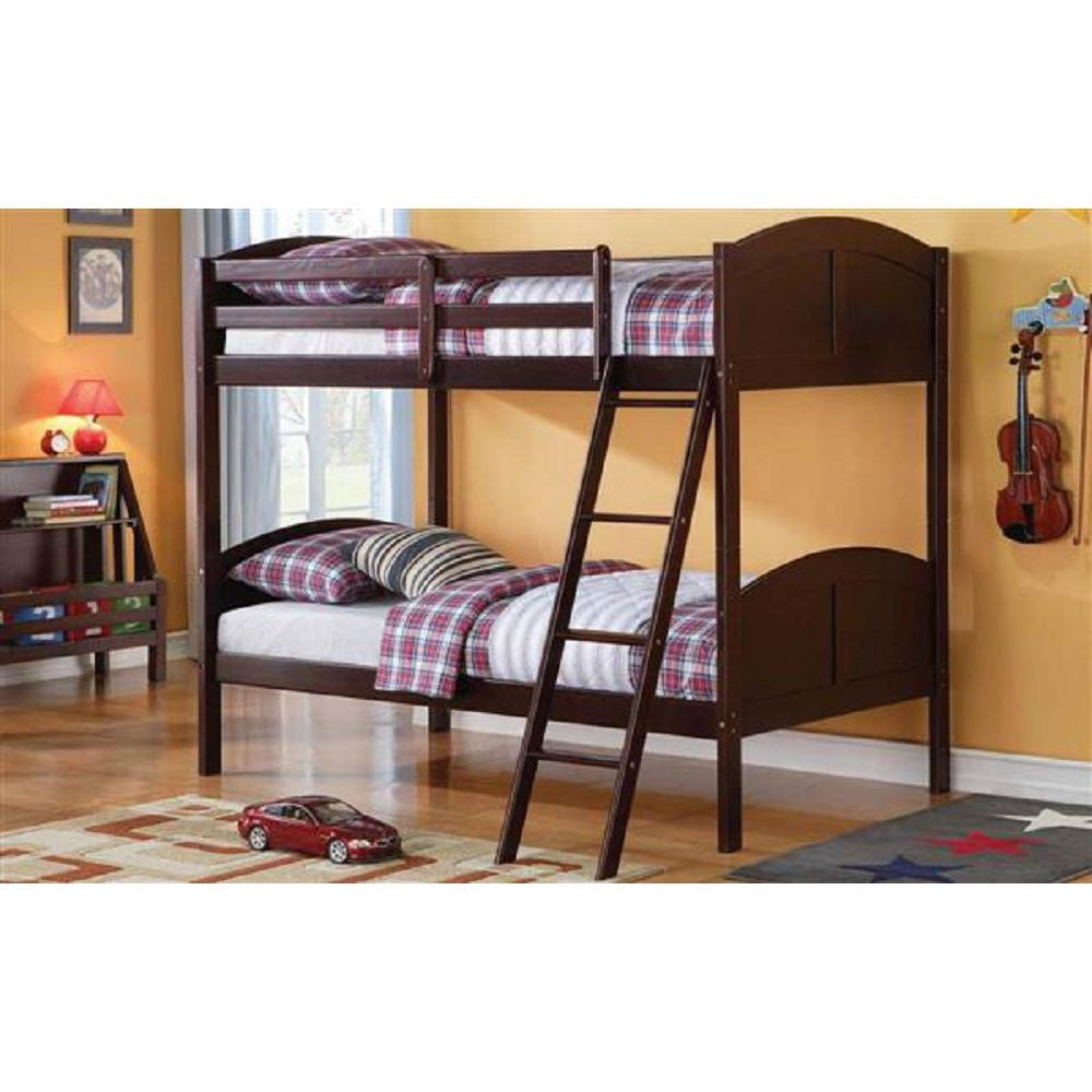 Brown Twin Over Twin Classic Bunk Bed