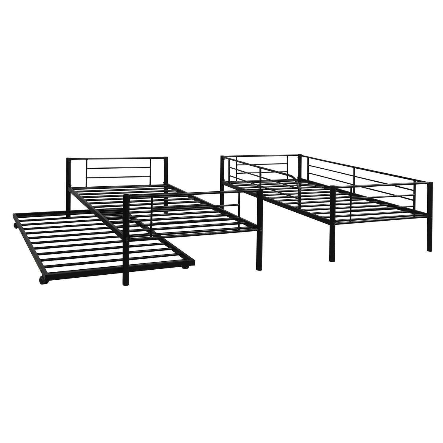 Black Twin over Twin Traditional Steel Bunk Bed