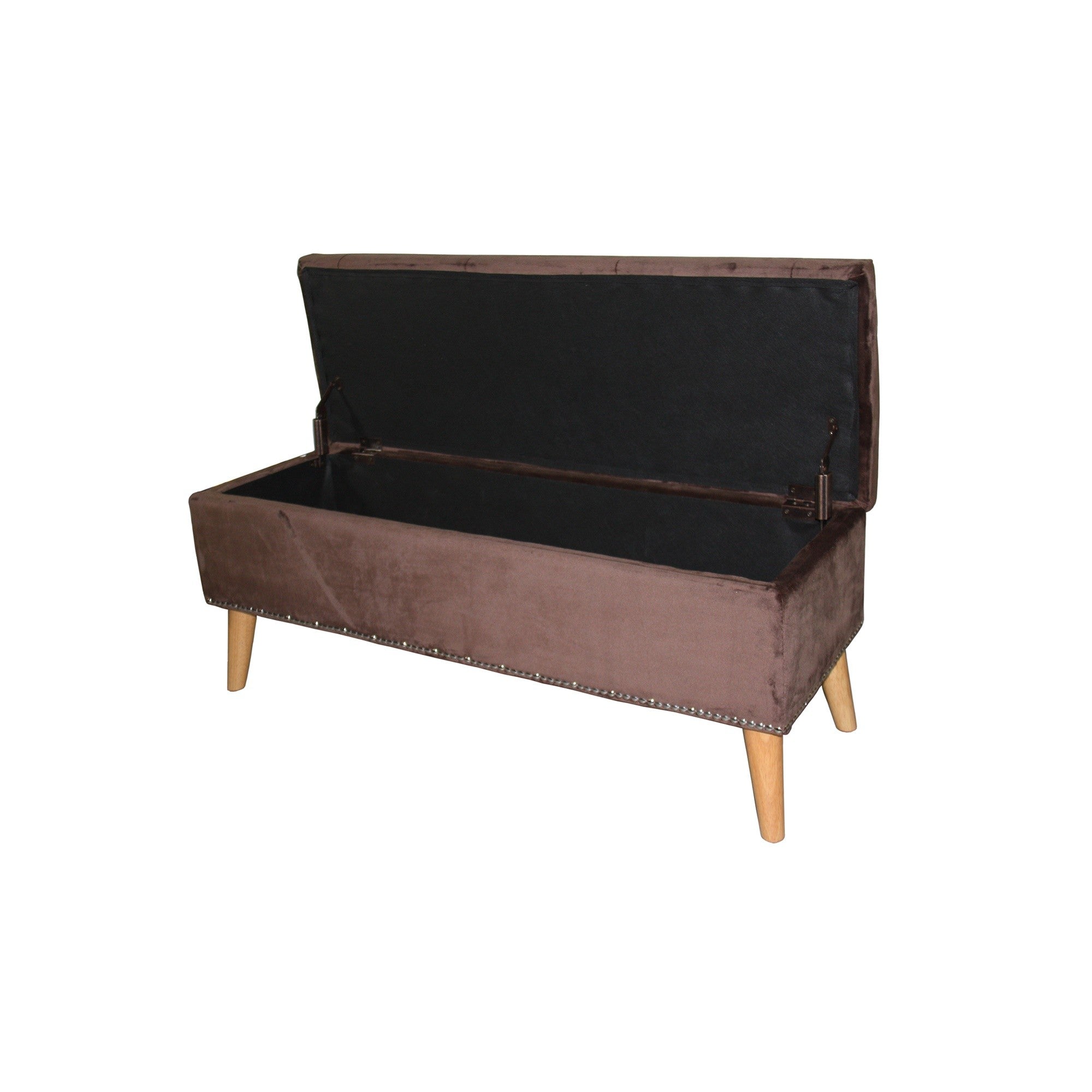 Cozy Brown Suede Storage Bench