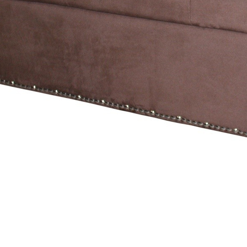 Cozy Brown Suede Storage Bench