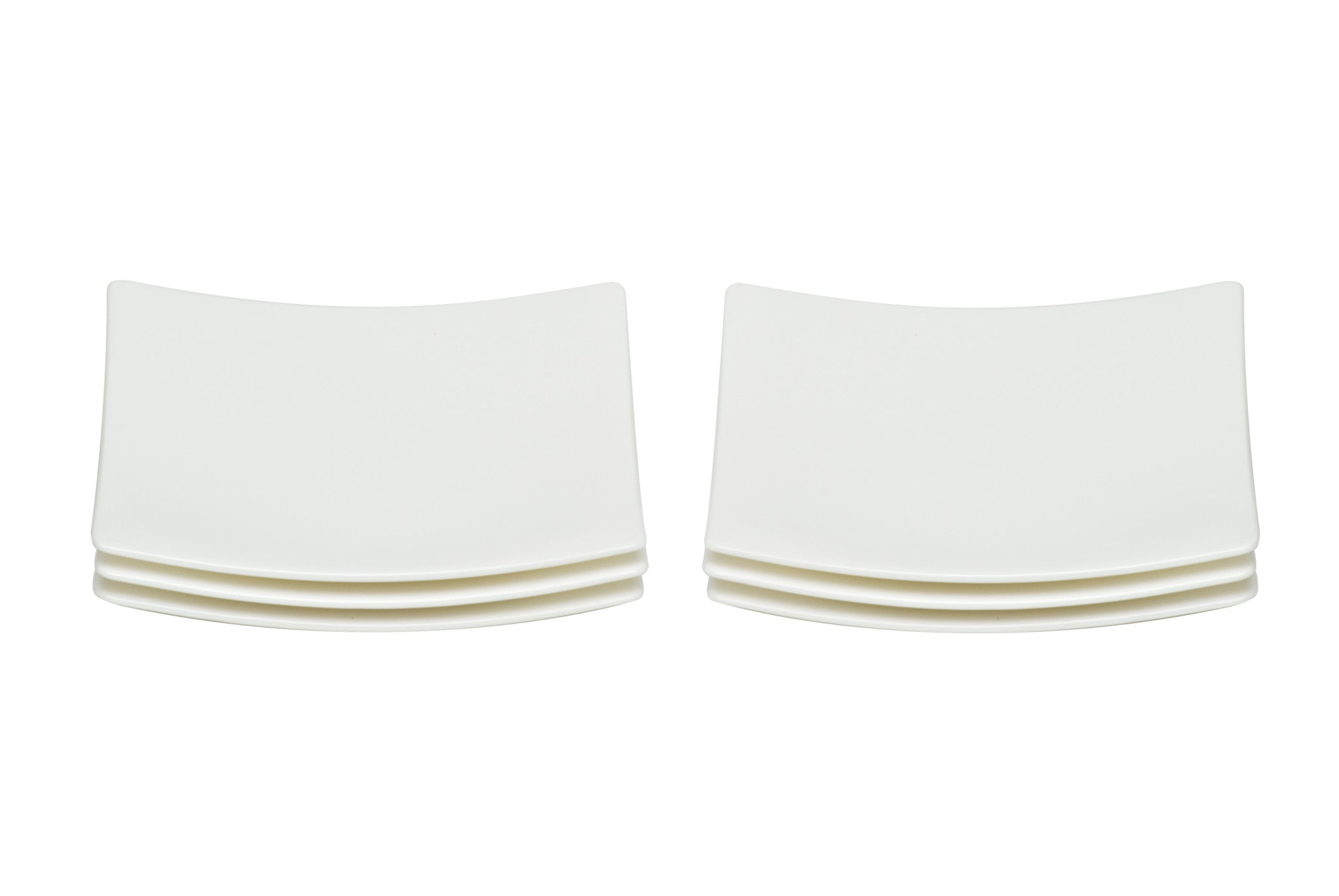 White Six Piece Square Bone China Service For Six Bread and Butter Set